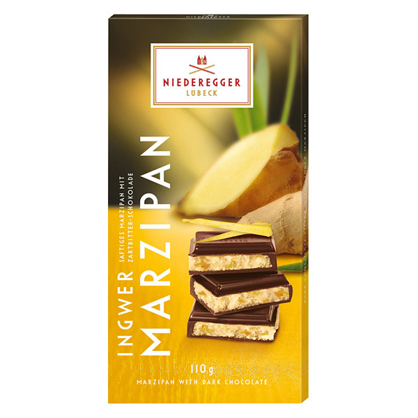 Niederegger Hořká čokoláda plněná marcipánem a zázvorem 110g