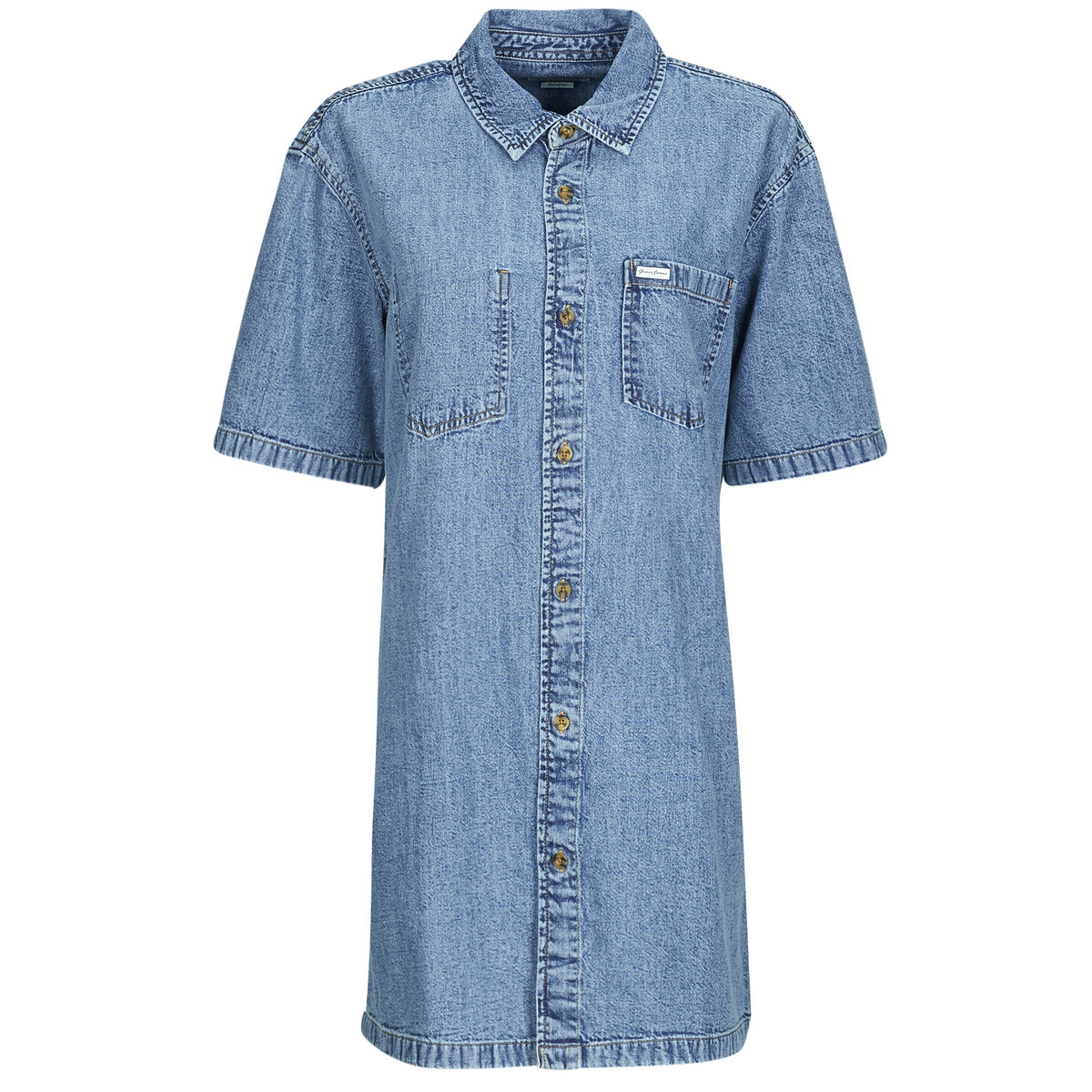 Guess  OVERSIZE SS DRESS  Modrá