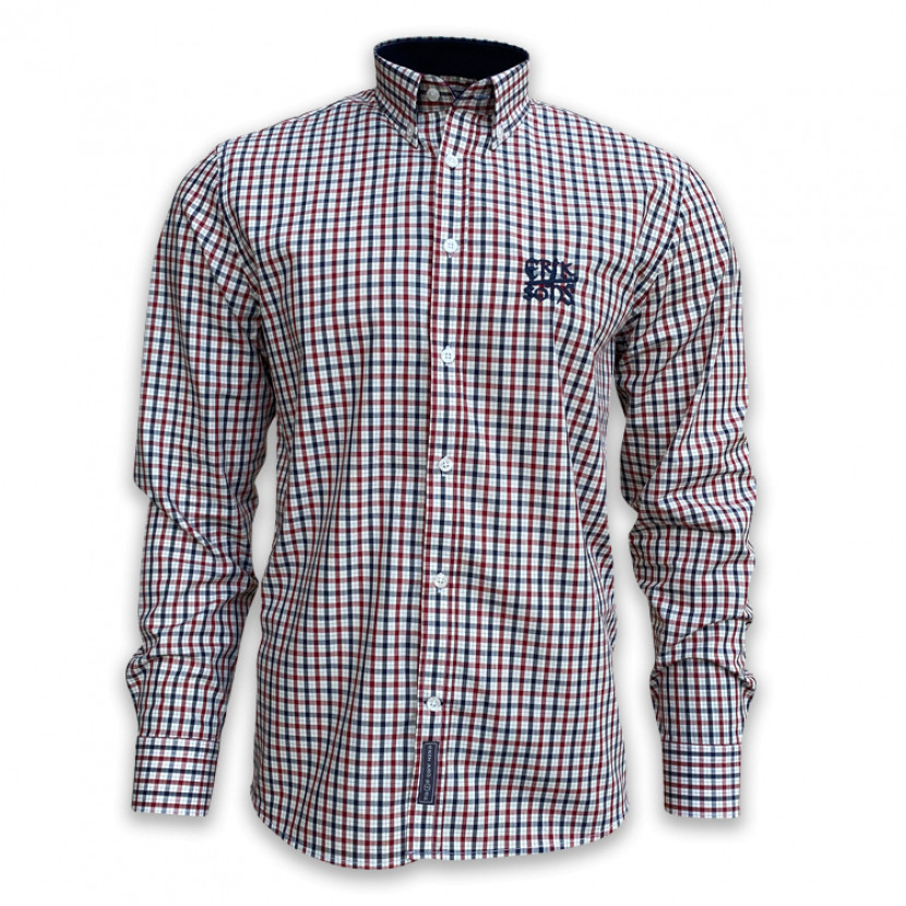 Košile pánská Erik and Sons Falster - bílá-modrá-červená, XL