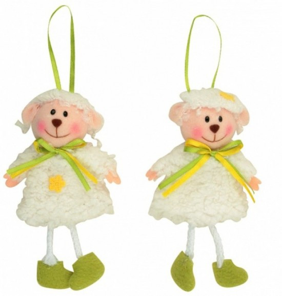 Anděl Plyšová ovečka na zavěšení - 15 cm - 8046