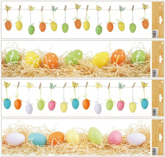 Anděl Velikonoční okenní fólie - pruh - s vajíčky - 64 x 15 cm - 6904