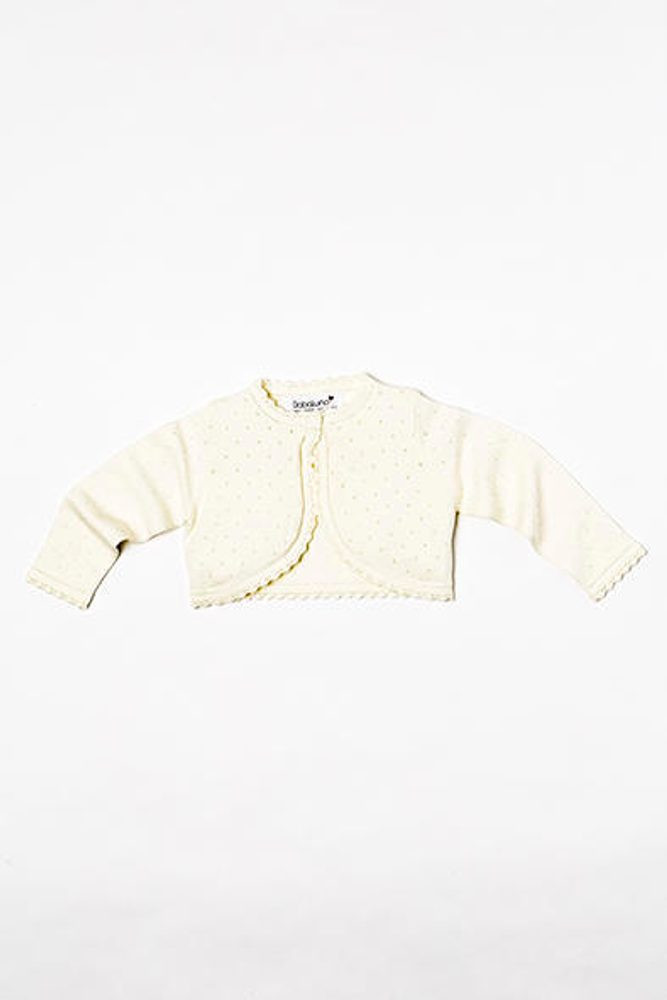 Svetr kojenecký bolerko, Minoti, BOW 8, béžová - 80/86 | 12-18m