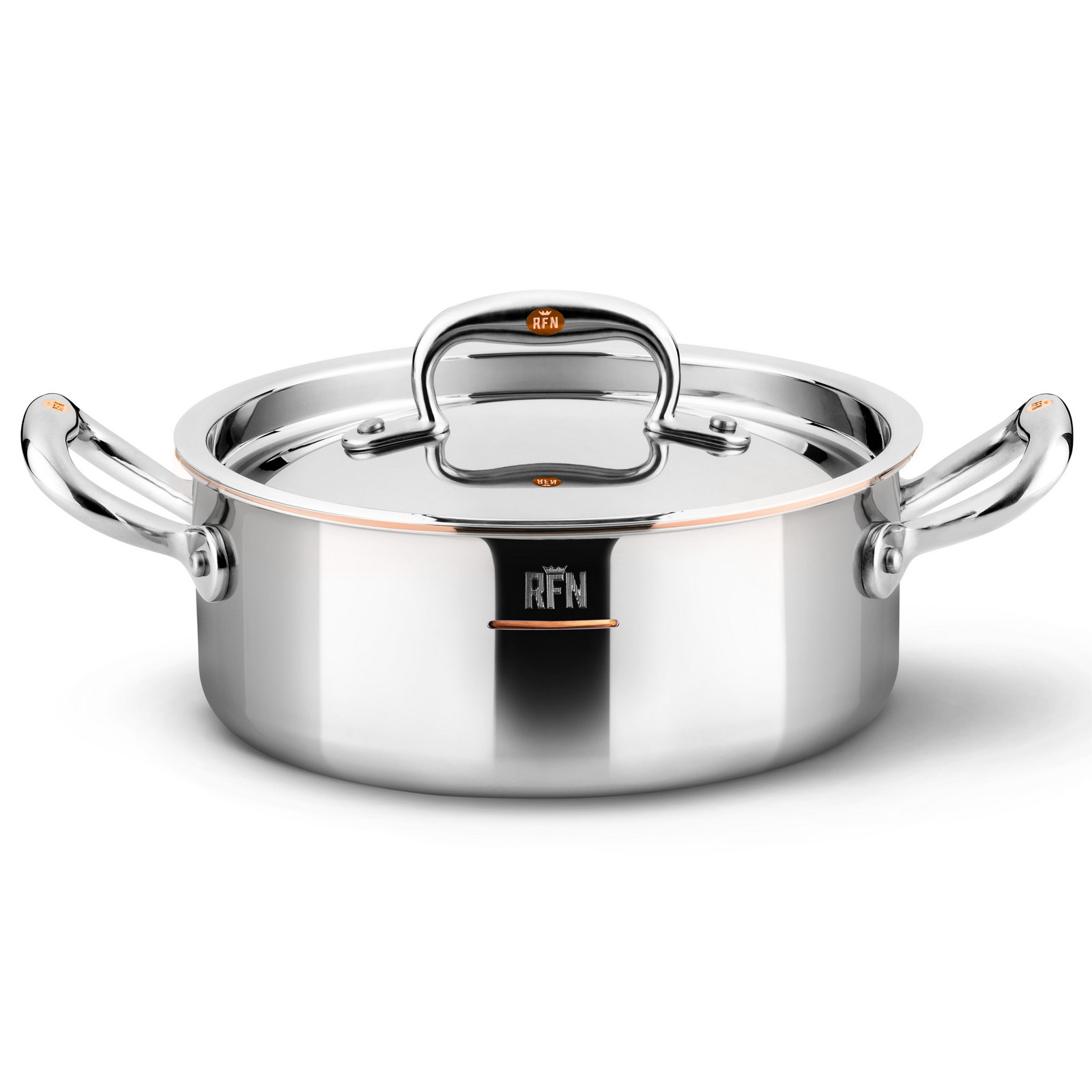 Kastrol CON CUORE 18 cm, stříbrná, měď, Ruffoni