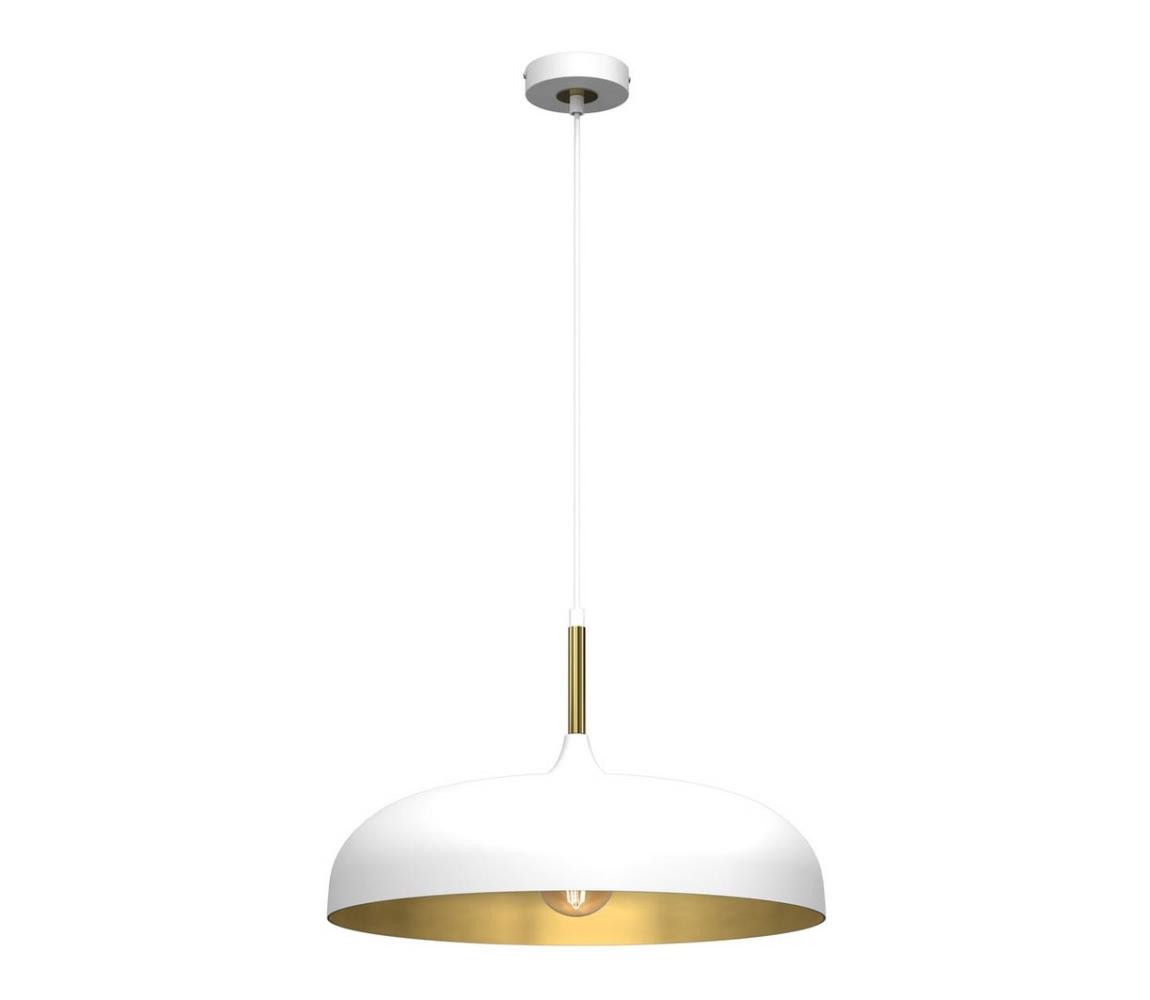 Lustr na lanku LINCOLN 1xE27/60W/230V pr. 45 cm bílá