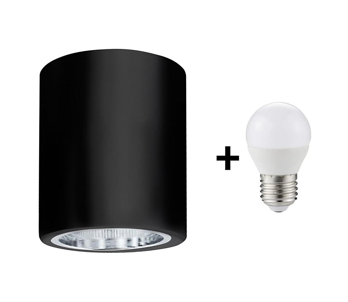 LED Stropní svítidlo JUPITER 1xE27/6W/230V 120x98 mm černá