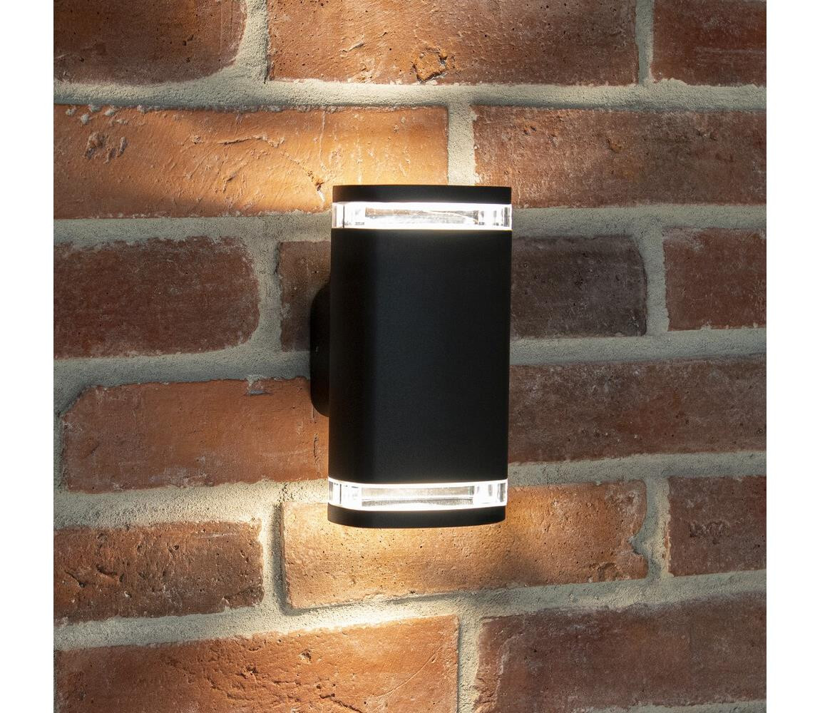 38886 - Venkovní nástěnné svítidlo ZEVI 2xGU10/10W/230V IP54 černá