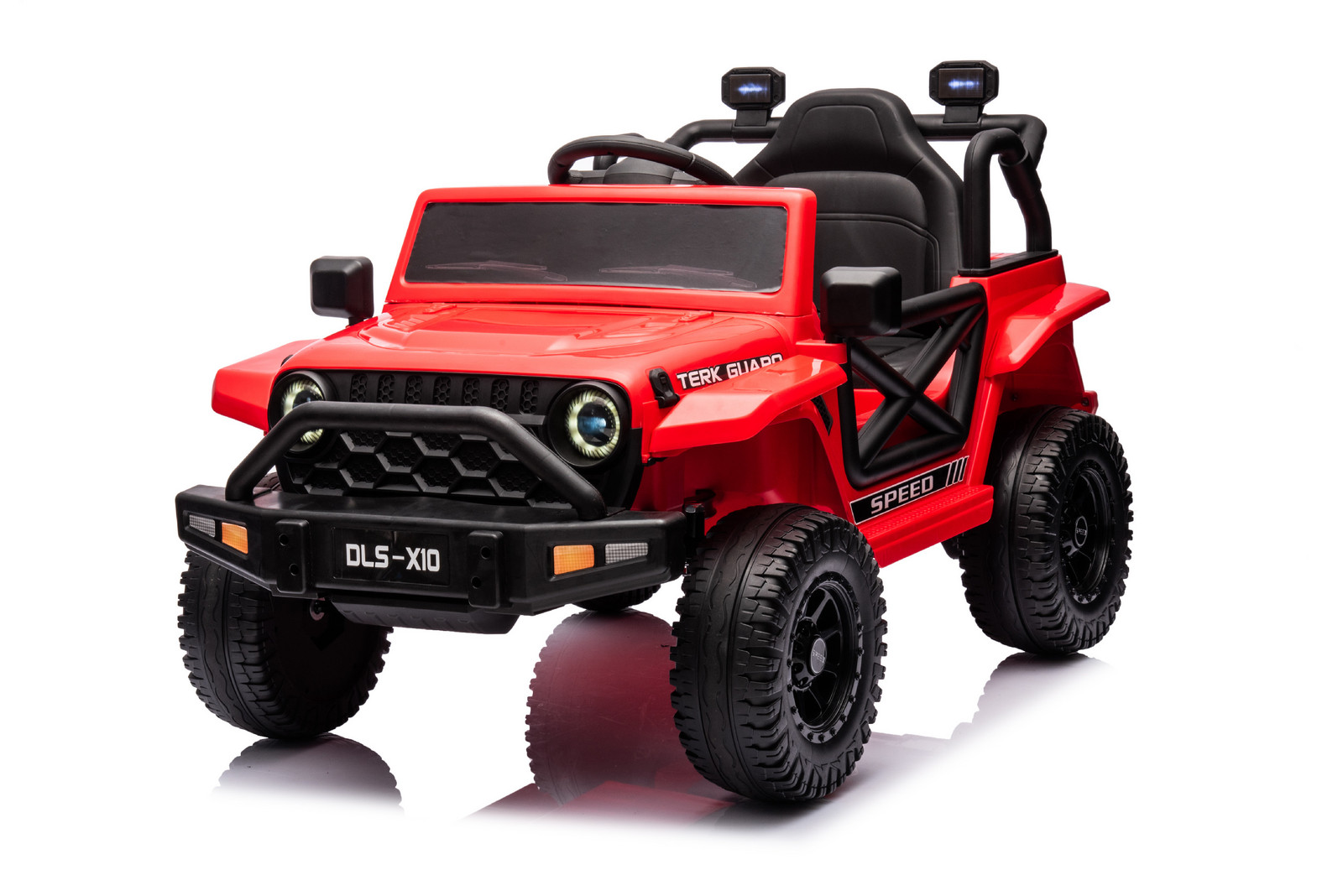 Mamido Mamido Elektrické autíčko OFFROAD červené 12V Vysoký podvozek, široké sedadlo, Odpružené nápravy, 2,4 GHz Dálkové ovládání LED světla