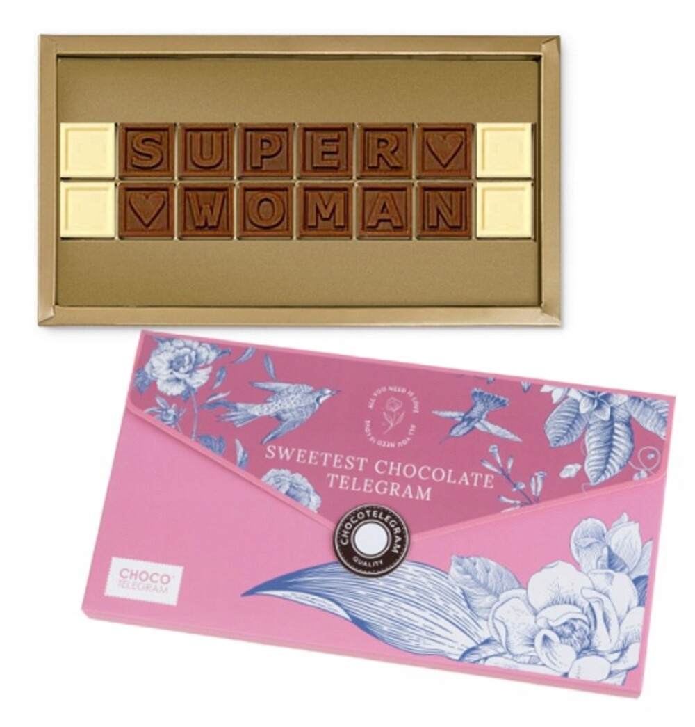 Čokoládový telegram Dárek pro ženy čokoládky Woman
