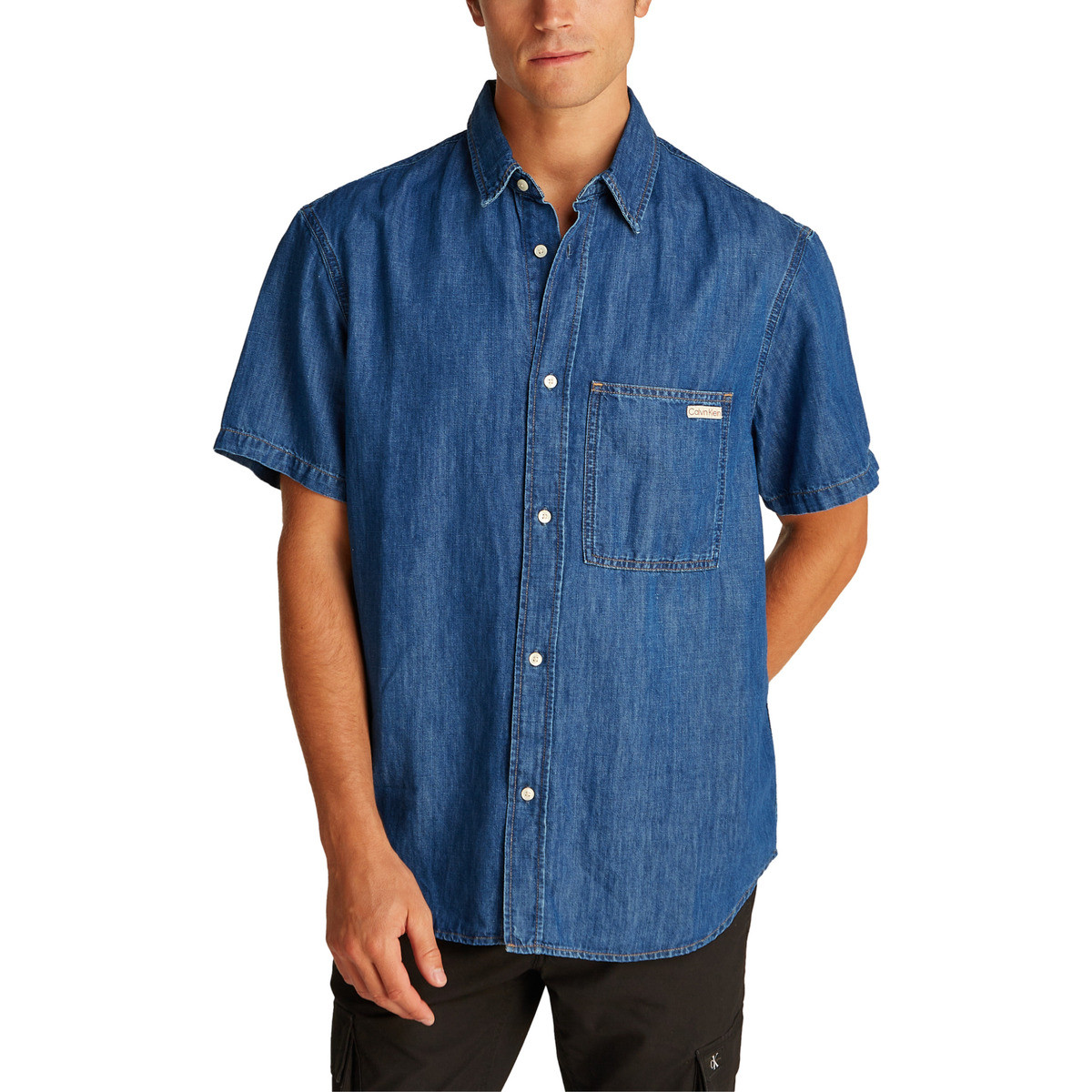 Calvin Klein Jeans  REGULAR SS DENIM J30J327178  Modrá