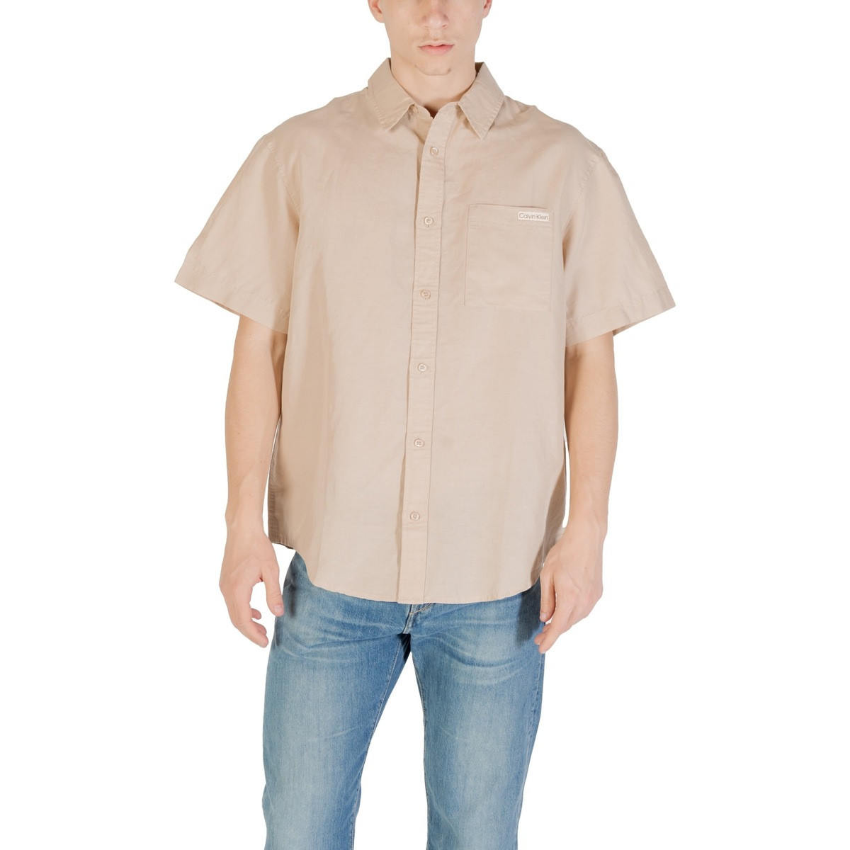 Calvin Klein Jeans  LINEN COTTON S/S J30J327296  Béžová