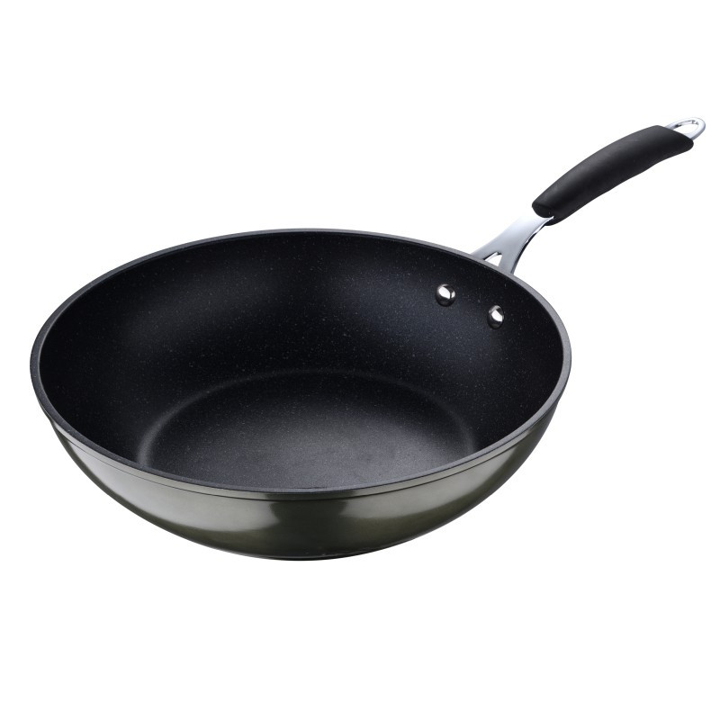 BERGNER Wok pánev s nepřilnavým povrchem MIDNIGHT 28 cm zelená BG-30129-GR