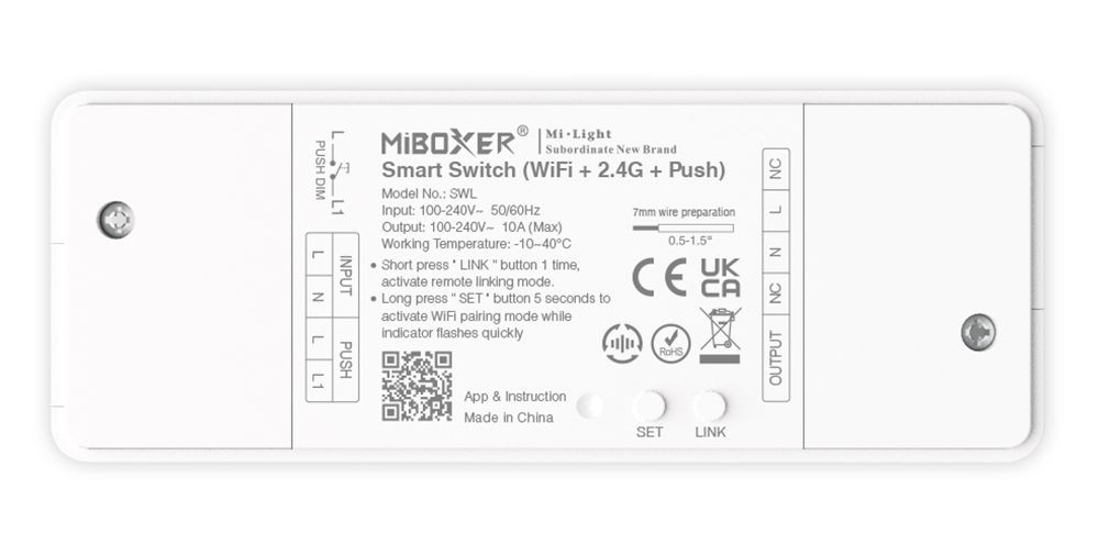 LED Solution Mi-Light MiBoxer WIFI+RF SMART spínač TUYA 230V SWL