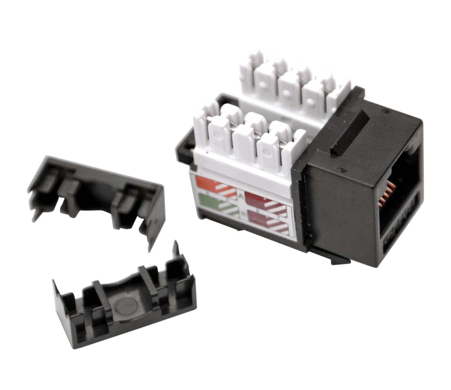 Keystone LEXI-Net Cat5E, UTP, duální svorkovnice, černý s vyvazovacím očkem