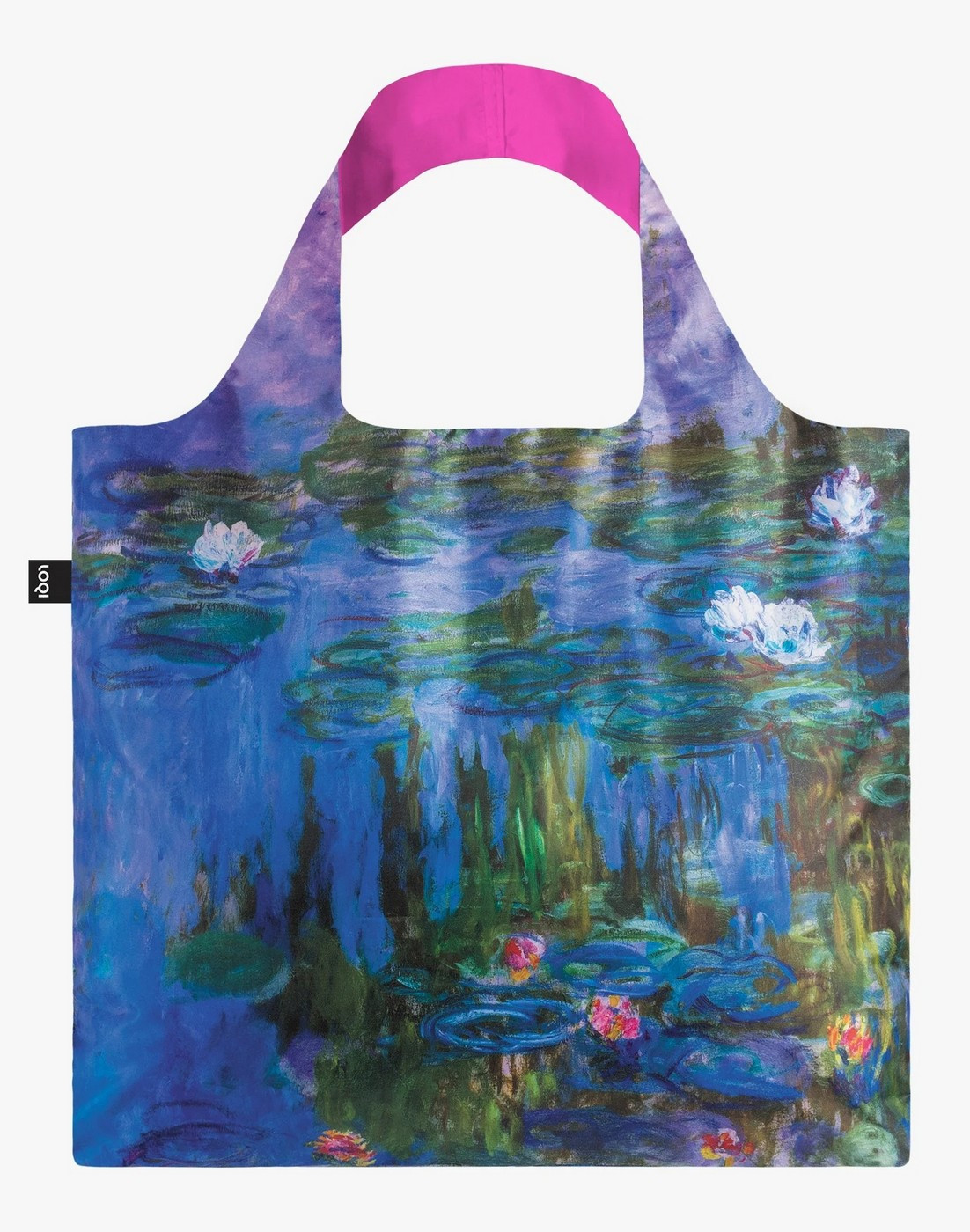 Skládací nákupní taška LOQI CLAUDE MONET Water Lilies Neon