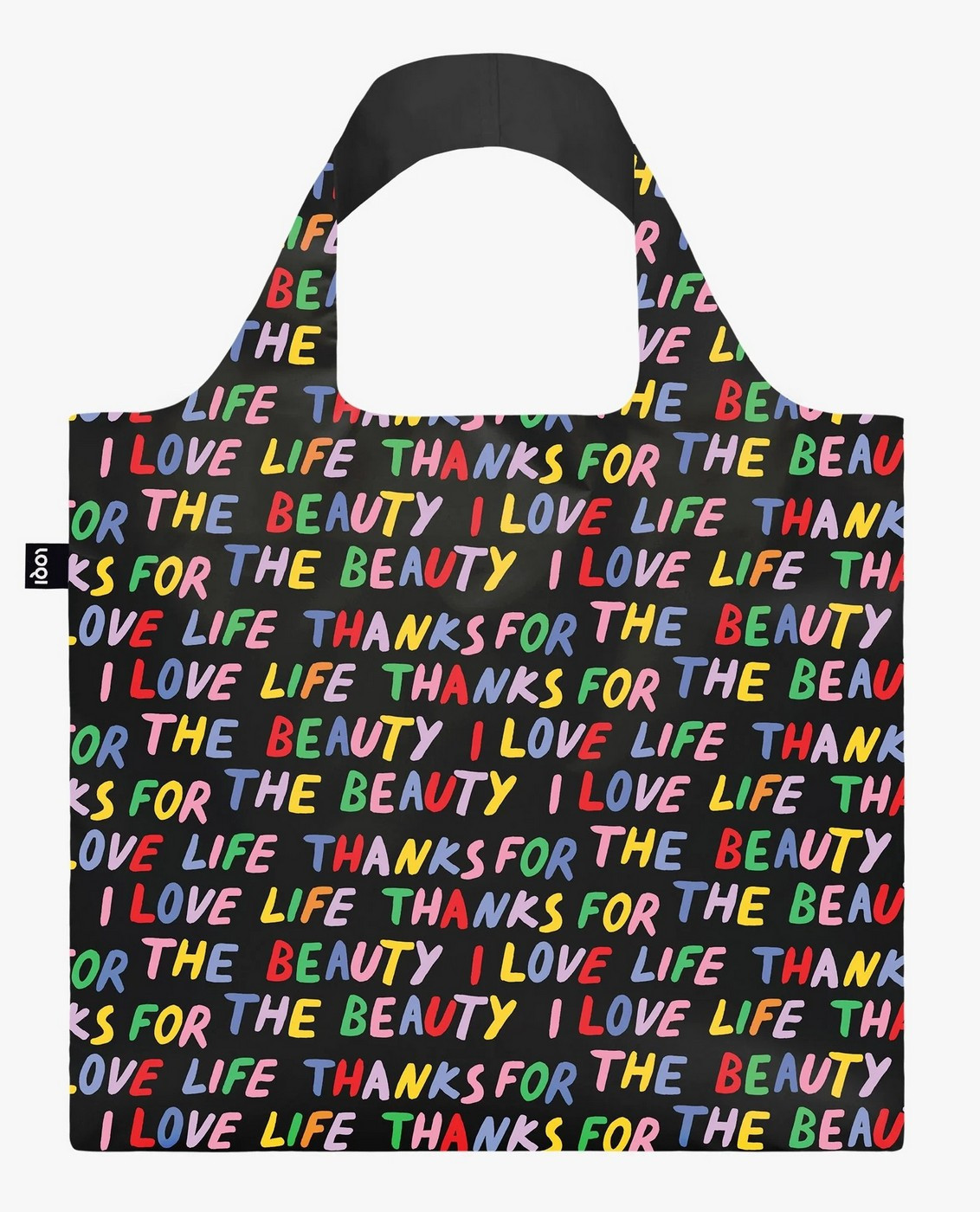 Skládací nákupní taška LOQI LOVE LIFE Black