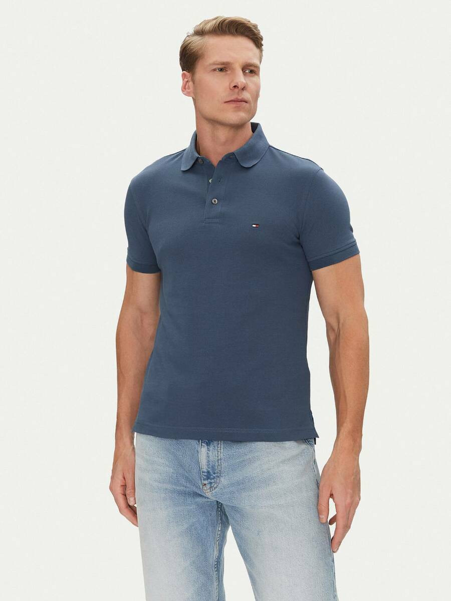 Tommy Hilfiger pánské modré polo tričko - L (DBZ)