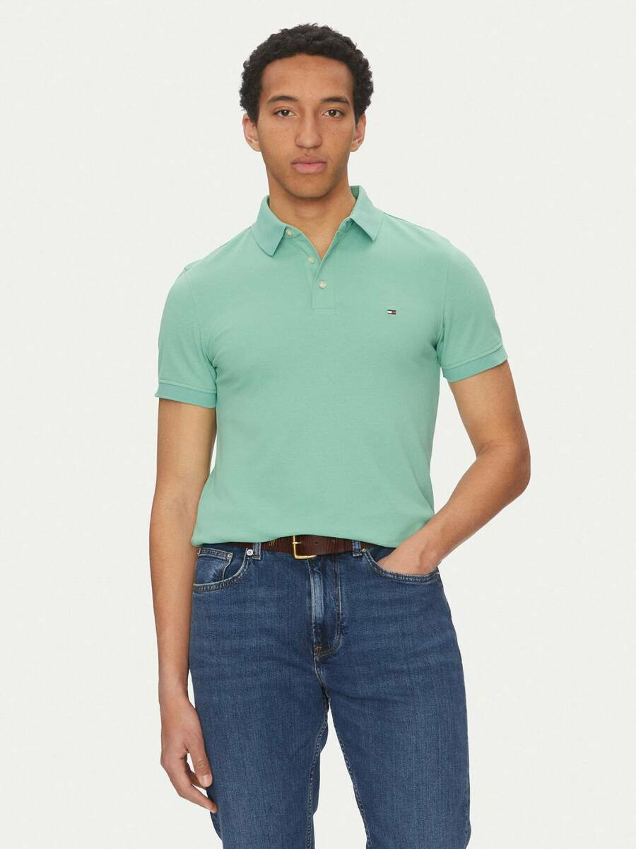 Tommy Hilfiger pánské zelené polo tričko - L (L3J)