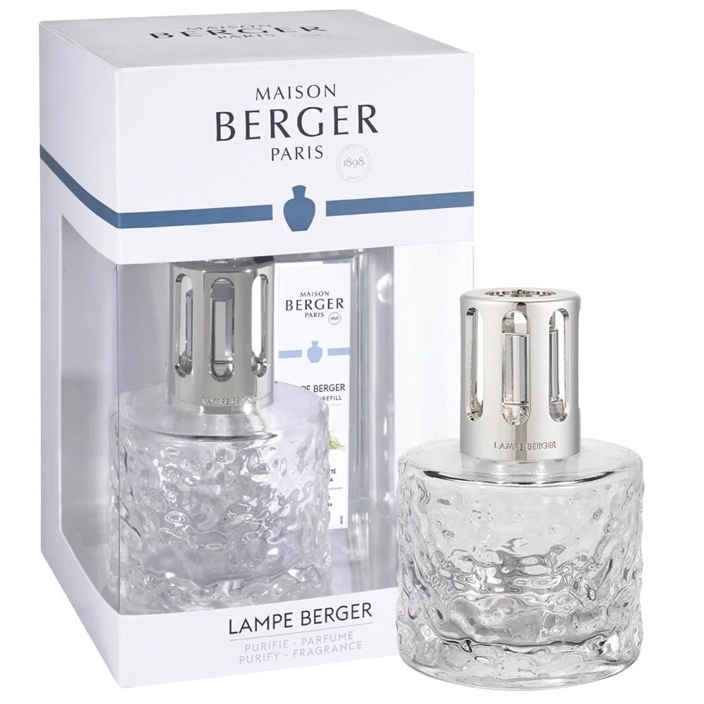 Maison Berger Paris Dárková sada katalytická lampa Mirage Transparent + náplň Pure White Tea 250 ml