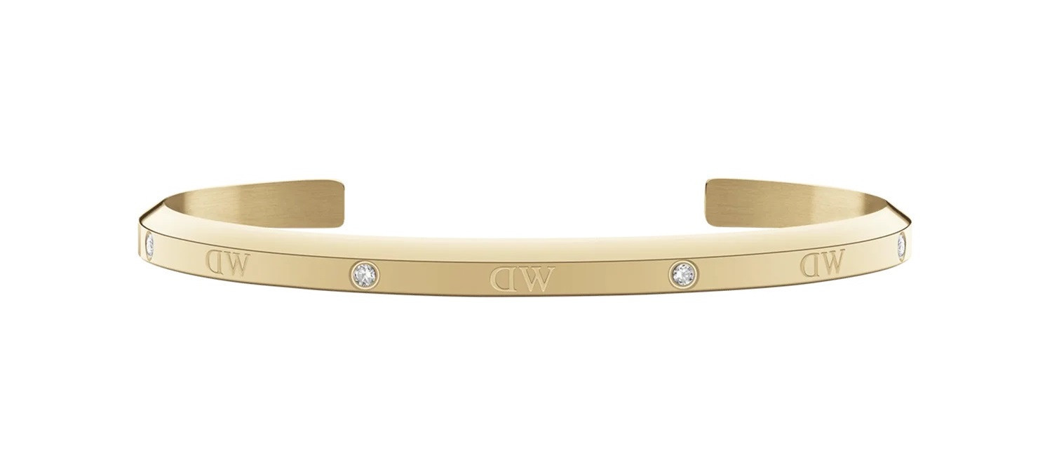 Daniel Wellington Módní pevný pozlacený náramek Classic Lumine DW004005 15,5 cm