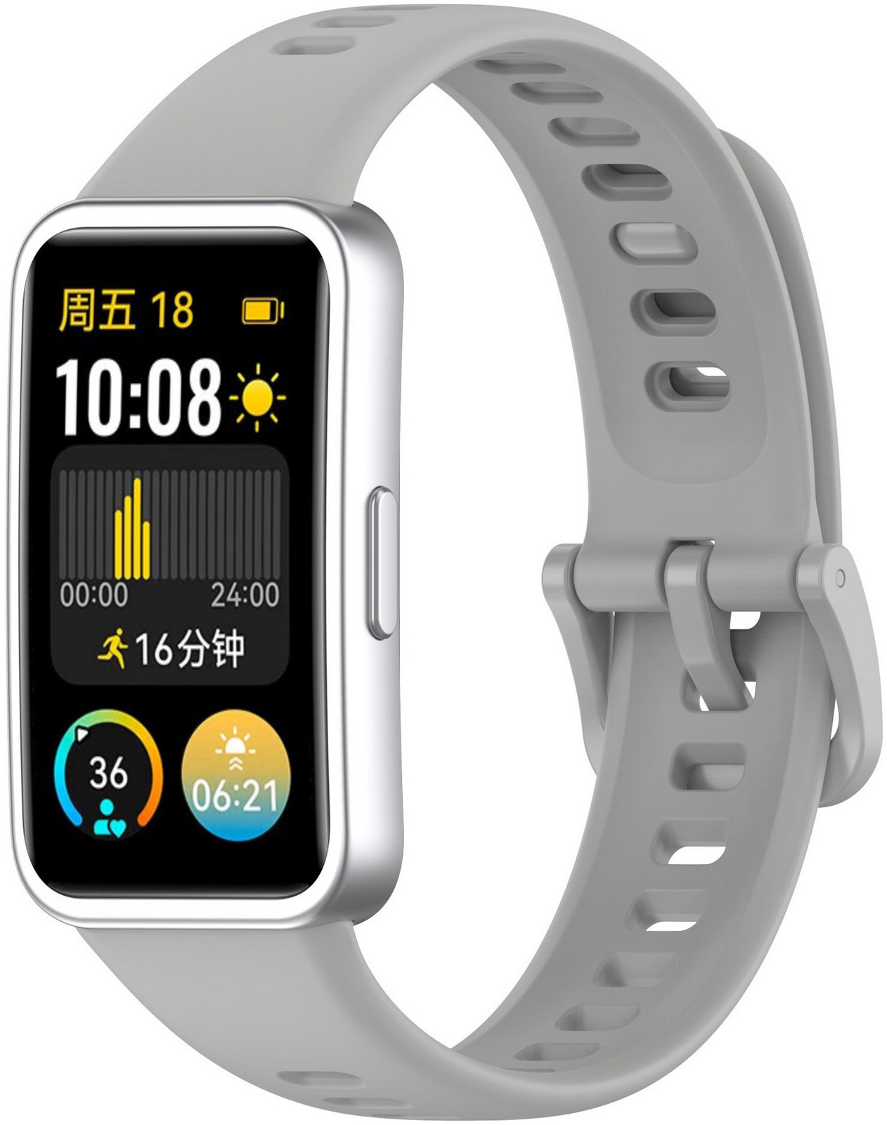 4wrist Silikonový řemínek pro Huawei Watch Band 10, 9, 8 - Grey