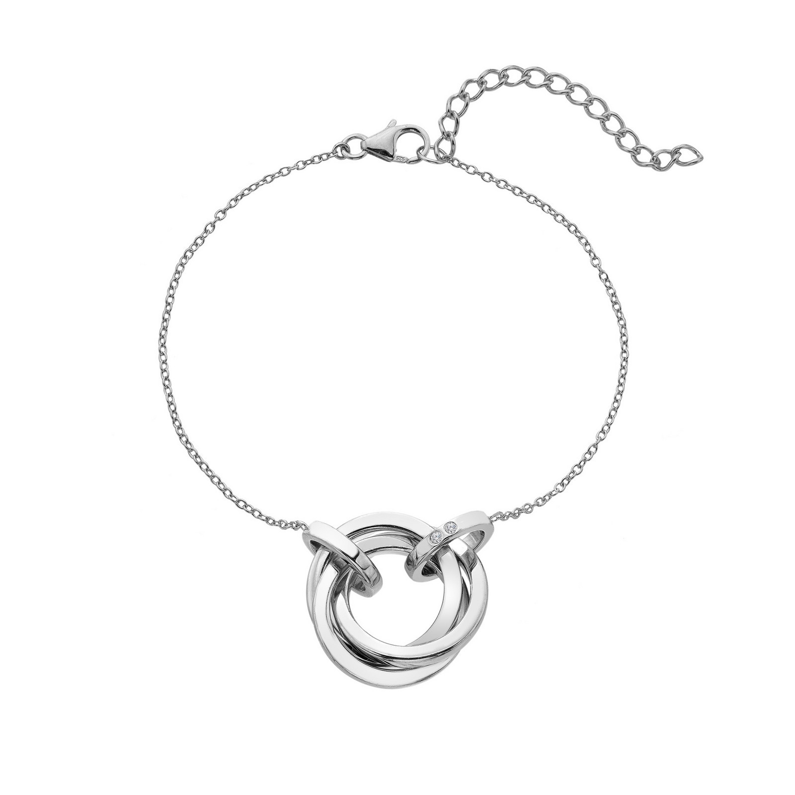 Hot Diamonds Okouzlující stříbrný náramek s diamanty Trio DL706