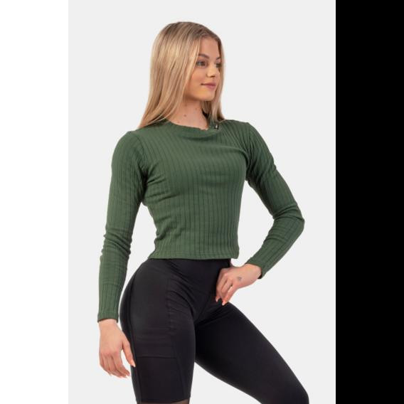 Nebbia Žebrované tričko s dlouhým rukávem z organické bavlny 415