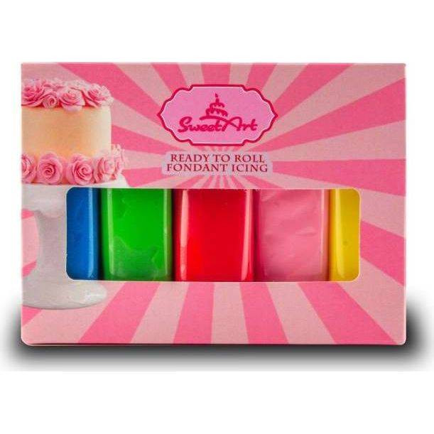 SweetArt potahovací a modelovací hmoty vanilkové Summer mix (5x100 g)