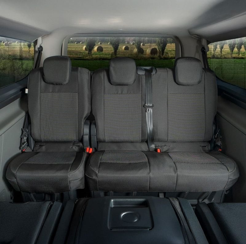 Přesné autopotahy VW Transporter T7 2024- (1+2, 2. a 3. řada)