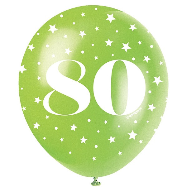 Balónky latexové č. 80 s hvězdičkami 30 cm 5 ks