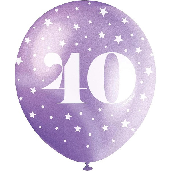 Balónky latexové č. 40 s hvězdičkami 30 cm 5 ks