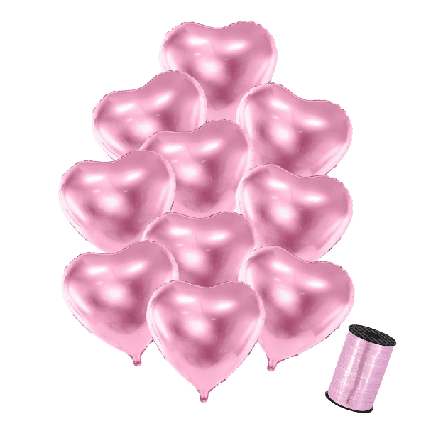 Balónkový set - srdíčka světle růžová 10 ks 45cm