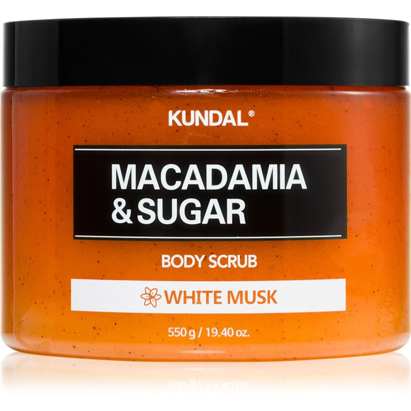 KUNDAL Macadamia & Sugar White Musk cukrový peeling s bambuckým máslem 550 g