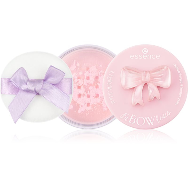essence FaBOWlous matující transparentní pudr odstín 01 Bow, Set, Go! 4.2 g