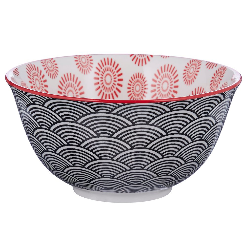 ORNAMENTS Miska 520 ml - černá/červená