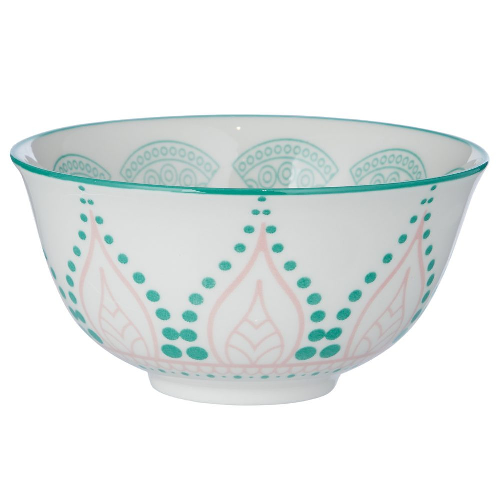 ORNAMENTS Miska 240 ml - růžová/zelená