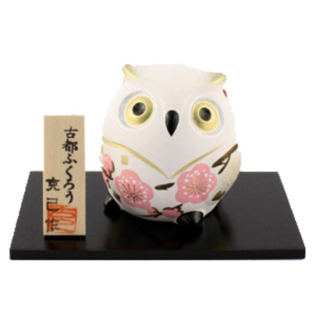 Koto Fukuro White - japonská sovička pro štěstí  6,5 cm