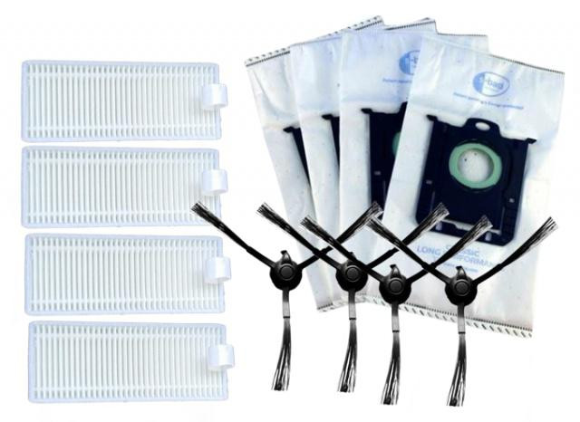 12ks Sada kartáče, HEPA filtry a sáčky pro PHILIPS HomeRun 2000/3000