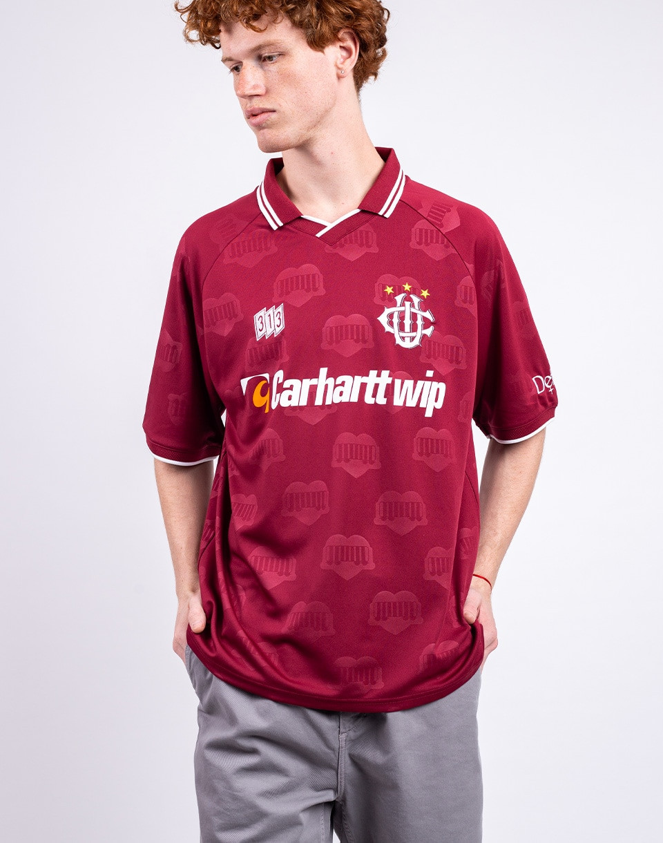 Carhartt WIP S/S HarttÉs Football T-Shirt Heart Train Jacquard, Mulberry M