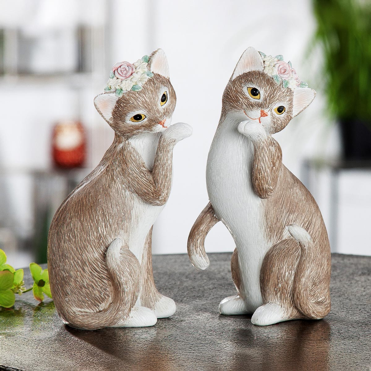 Gilde Dekorační figurka Kočka Nala, sada 2 ks