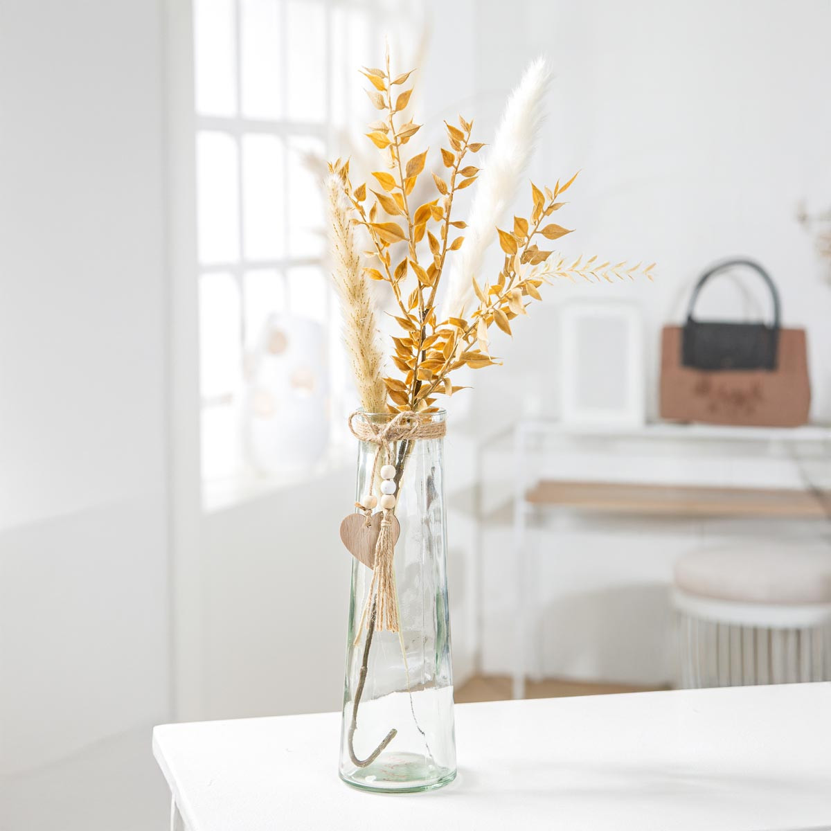 Gilde Skleněná váza Srdce, kónická