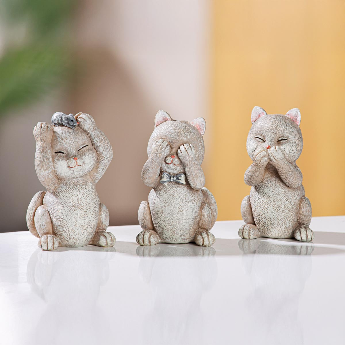 Gilde Dekorační figurky Trio moudrých koček