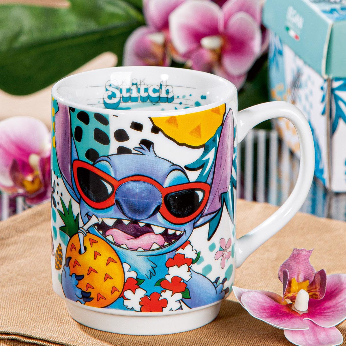 Egan Porcelánový hrnek Stitch, bílý