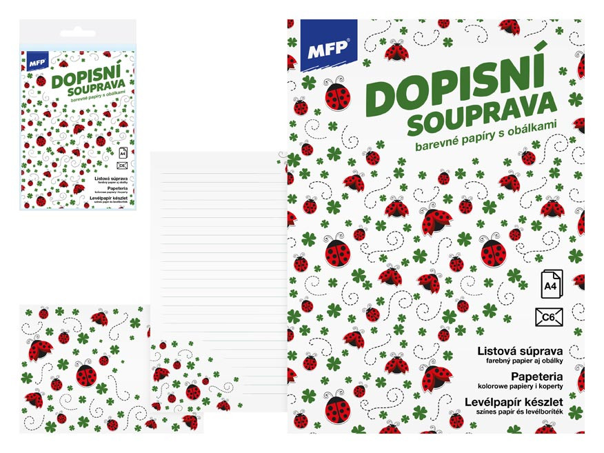 MFP 5550366 Dopisní papír barevný LUX 5+10 (Berušky)