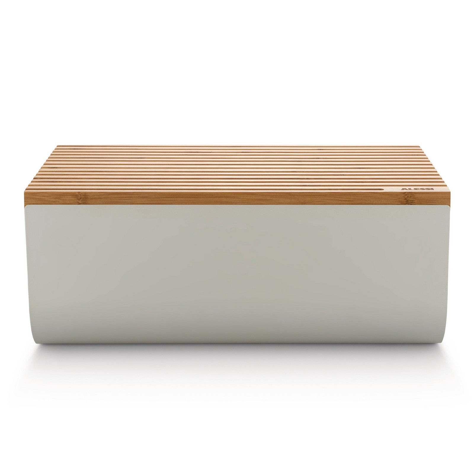 Chlebník s prkénkem MATTINA 34 cm, šedá, ocel / bambus, Alessi