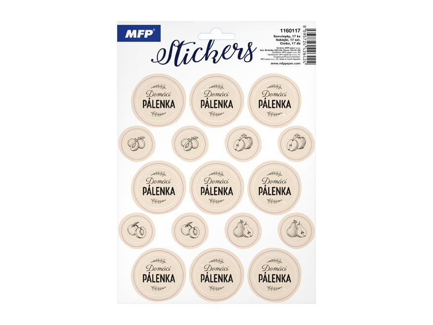 MFP 1160117 Samolepky domácí výroba (pálenka) 16,2x23cm
