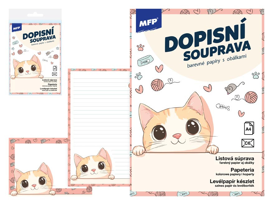 MFP 5550364 Dopisní papír barevný LUX 5+10 (Kočka)