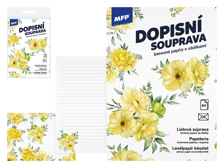 MFP 5550374 Dopisní papír barevný LUX 5+10 (Květy)