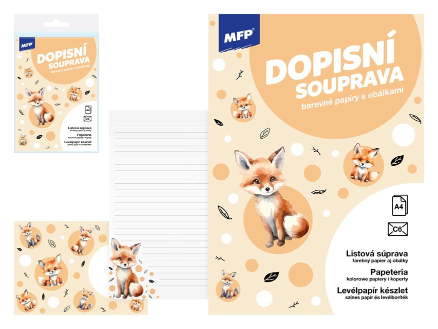 MFP 5550365 Dopisní papír barevný LUX 5+10 (Liška)
