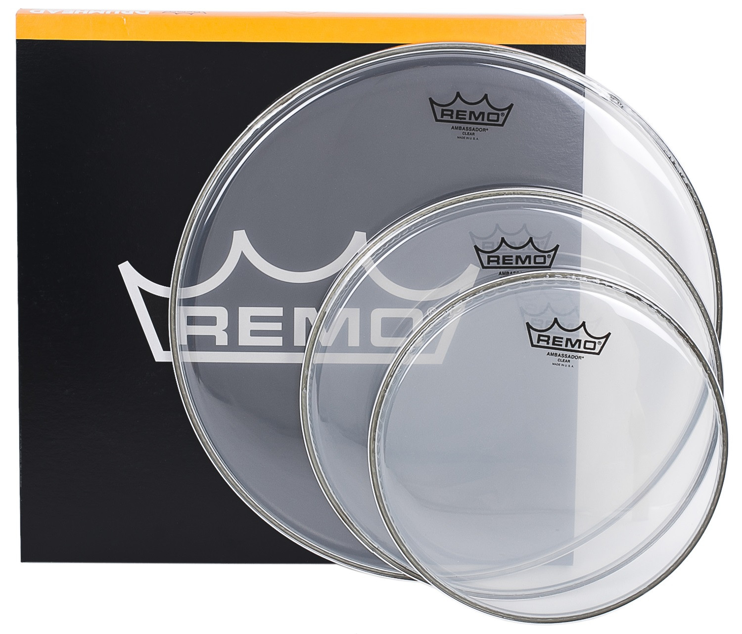 Remo Ambassador Clear Rock Set