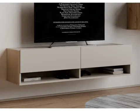 Závěsná TV skříňka Asko Living, 135 cm, béžová kašmír